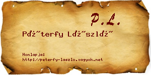 Péterfy László névjegykártya