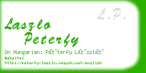 laszlo peterfy business card
